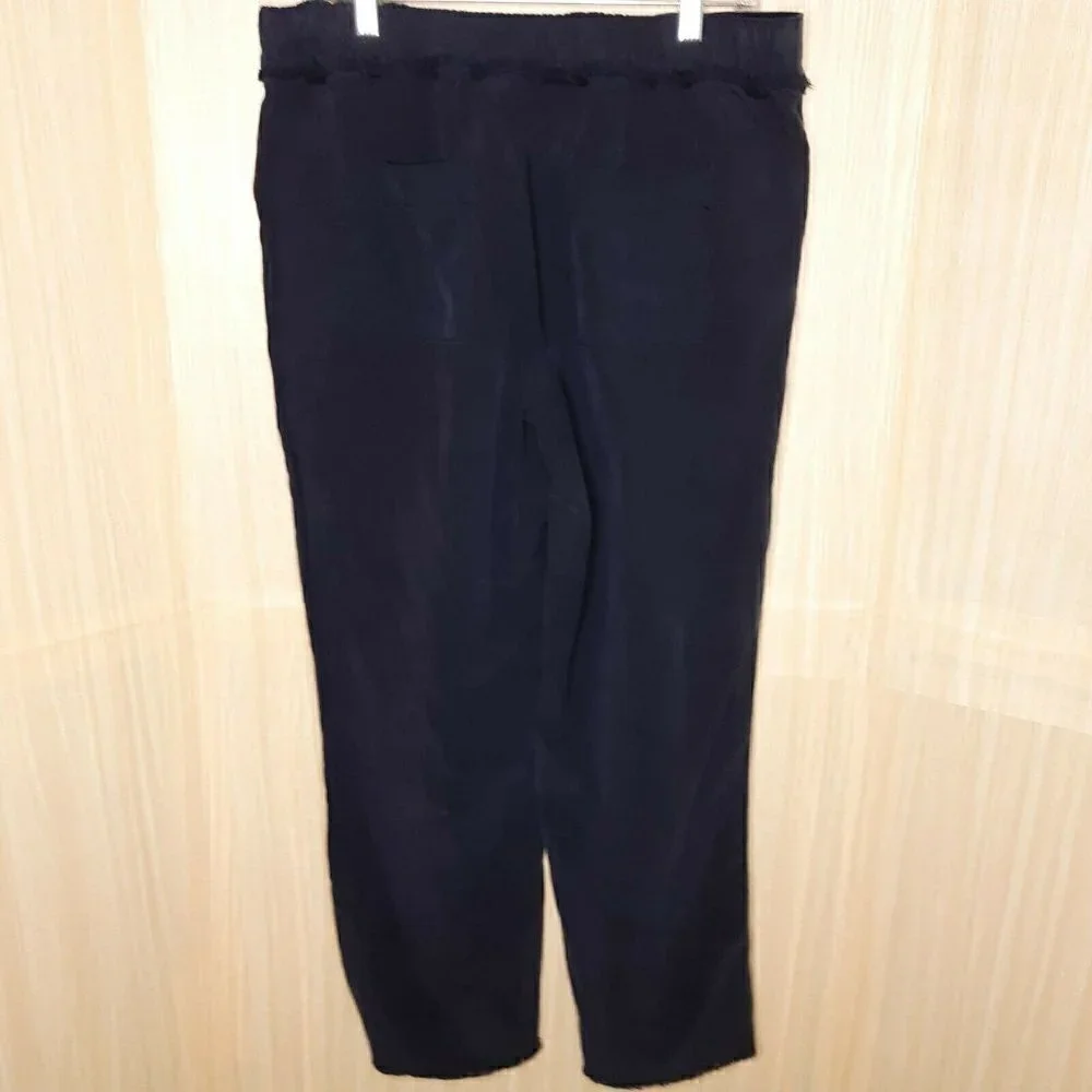 Loft Lyocel Linen Blend Navy NWT Raw Edge Pants - Picture 4 of 10